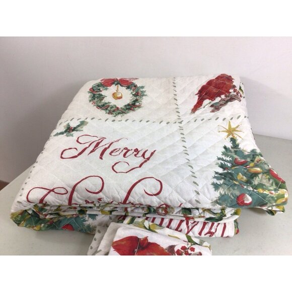 Christmas Tree Comforter Set Full Queen Holiday Quilt Pillow Shams - Picture 3 of 10